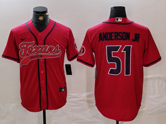 Men's Houston Texans Will Anderson Jr. #51 Red Game Jersey1
