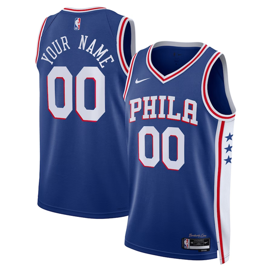 Men's Philadelphia 76ers Royal 2022/23 Swingman Custom Jersey1 - Icon Edition