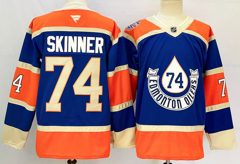 Men's Edmonton Oilers Stuart Skinner #74 Fanatics Royal Player Jersey