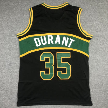 Men's Seattle Supersonics Kevin Durant #35 Black Throwback Swingman Jersey