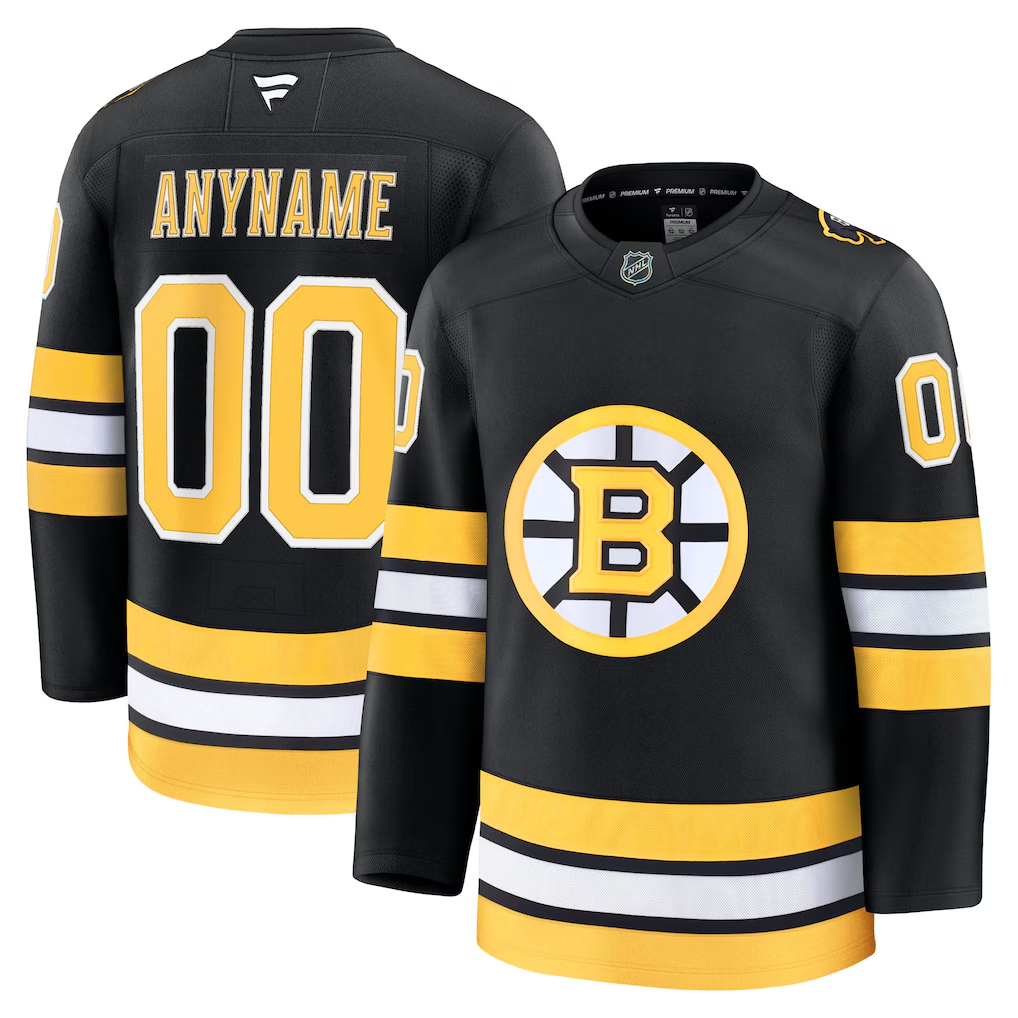 Men's Boston Bruins Fanatics Black Home Premium Custom Jersey