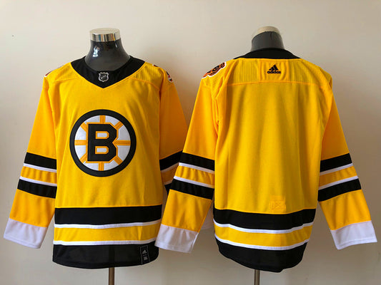 Men's Boston Bruins Yellow Blank Player Jersey1
