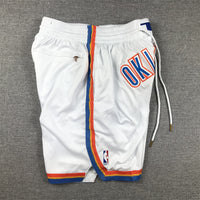 Men's Oklahoma City Thunder White Association Edition Pocket Shorts1