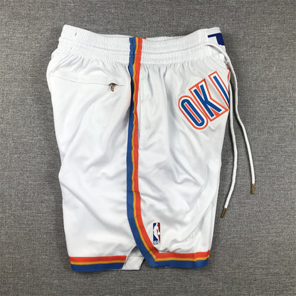 Men's Oklahoma City Thunder White Association Edition Pocket Shorts1