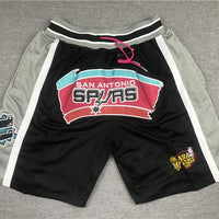 Men's San Antonio Spurs Black Basketball Shorts1