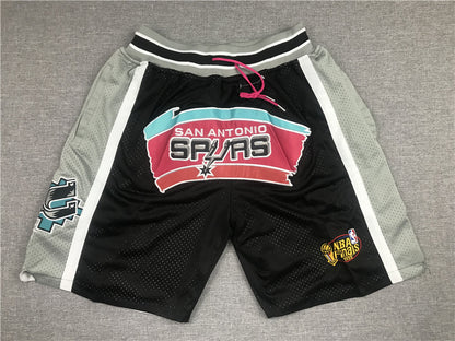 Men's San Antonio Spurs Black Basketball Shorts1