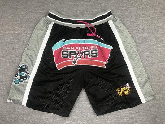 Men's San Antonio Spurs Black Basketball Shorts1