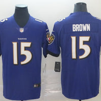 Men's Baltimore Ravens Marquise Brown #15 Purple Game Player Jersey1