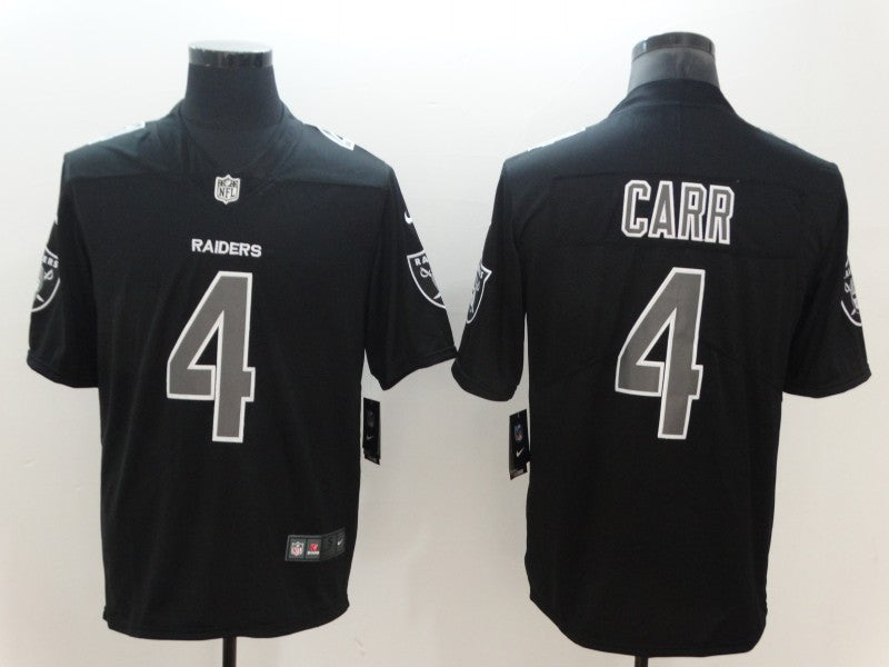 Men's Las Vegas Raiders Derek Carr #4 Black Authentic Game Jersey1