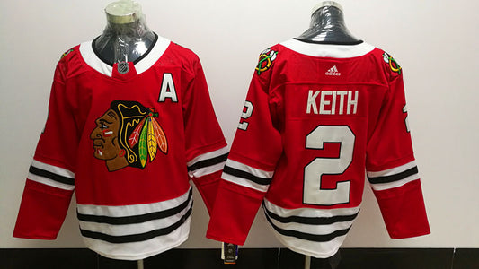 Men's Chicago Blackhawks Duncan Keith #2 Red Home Breakaway Player Jersey1