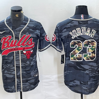 Men's Chicago Bulls Michael Jordan #23 Gray Camouflage Player Jersey