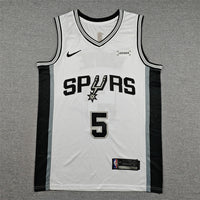 Men's San Antonio Spurs Stephon Castle #5 White Swingman Jersey - Association Edition
