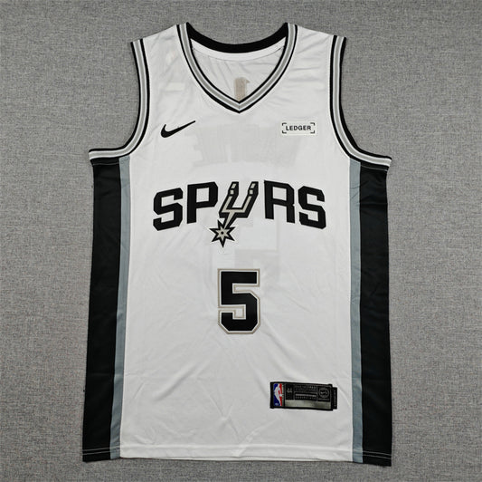 Men's San Antonio Spurs Stephon Castle #5 White Swingman Jersey - Association Edition