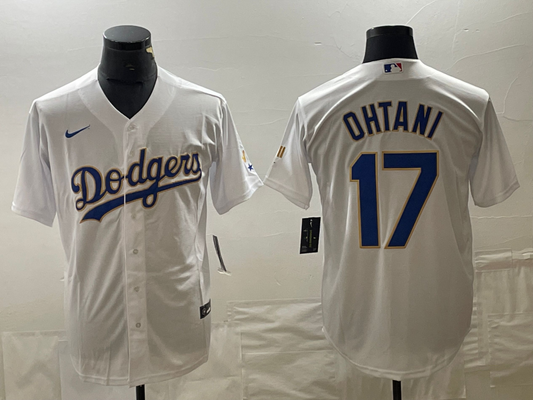Men's Los Angeles Dodgers Shohei Ohtani #17 White Alternate Player Jersey1