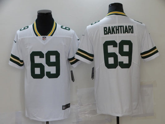 Men's Green Bay Packers David Bakhtiari #69 White Game Jersey1