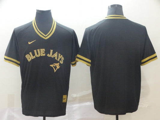 Men's Toronto Blue Jays Black Blank Replica Player Jersey1