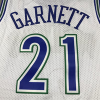 Men's Minnesota Timberwolves Kevin Garnett #21 White Hardwood Classics Swingman Jersey1