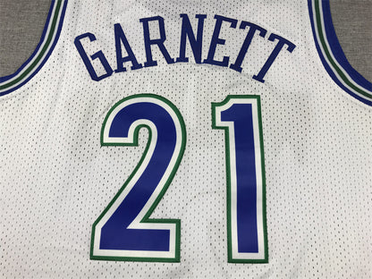 Men's Minnesota Timberwolves Kevin Garnett #21 White Hardwood Classics Swingman Jersey1
