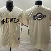 Men's Milwaukee Brewers Cream Home Replica Team Jersey1