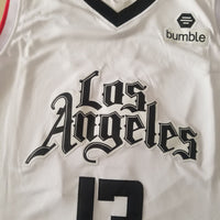 Men's LA Clippers Paul George #13 NBA White Classics Jersey1