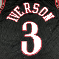 Allen Iverson Philadelphia 76ers Black Throwback Jersey - 4