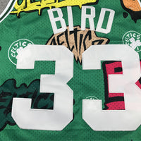 Men's Boston Celtics Larry Bird #33 Green Swingman Graffiti Edition Jersey1