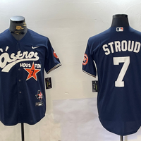 Men's Houston Astros C.J. Stroud #7 Navy Game Player Jersey1