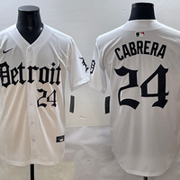 Men's Detroit Tigers Miguel Cabrera #24 White Game Jersey