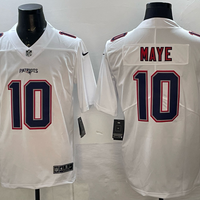 Men's New England Patriots Drake Maye #10 Tundra White Game Jersey