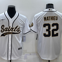 Men's New Orleans Saints Tyrann Mathieu #32 White Game Jersey1 Joint Edition