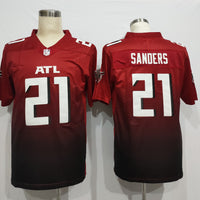 Men's Atlanta Falcons Deion Sanders #21 Red 2nd Alternate Game Jersey1