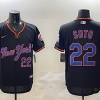 Men's New York Mets Juan Soto #22 Black Replica Player Jersey1