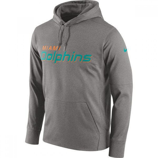 Men's Miami Dolphins Gray Club Therma NFL Pullover Hoodie