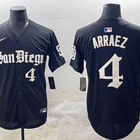 Men's San Diego Padres Luis Arraez #4 Black Game Player Jersey