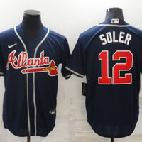 Men's Atlanta Braves Jorge Soler #12 Navy Replica Player Jersey1