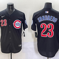 Men's Chicago Cubs Ryne Sandberg #23 Black Limited Player Jersey