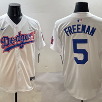 Men's Los Angeles Dodgers Freddie Freeman #5 White Team Game Jersey