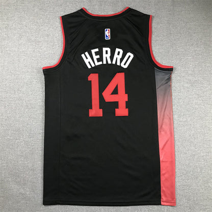 Men's Miami Heat Tyler Herro #14 Black 2023/24 Swingman Jersey1 - City Edition