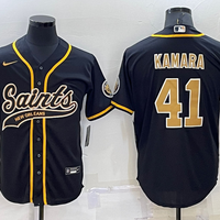 Men's New Orleans Saints Alvin Kamara #41 Black Game Jersey1 Joint Edition