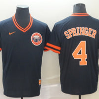 Men's Houston Astros George Springer #4 Navy Authentic Game Jersey1