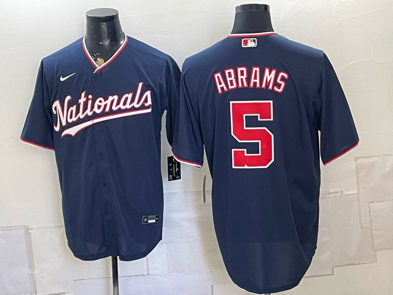 Men's Washington Nationals CJ Abrams #5 Navy Replica Player Jersey