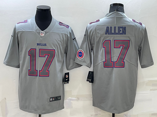 Men's Buffalo Bills Josh Allen #17 Gray Atmosphere Fashion Game Jersey1