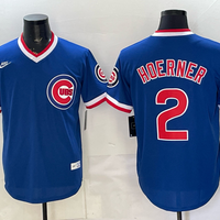 Men's Chicago Cubs Nico Hoerner #2 Royal Throwback Cooperstown Collection Limited Jersey