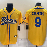 Men's Los Angeles Rams Matthew Stafford #9 Yellow Game Jersey1 Joint Edition