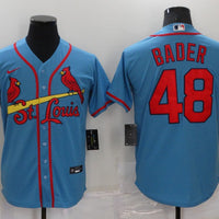 Men's St. Louis Cardinals Harrison Bader #48 Blue Replica Baseball Jersey1