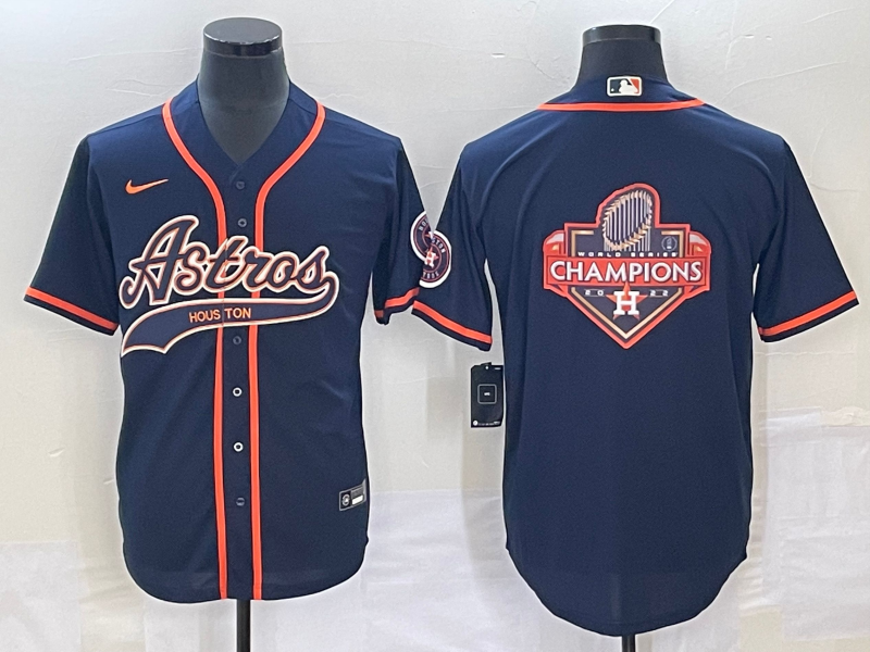 Men's Houston Astros Navy Replica Player Jersey1 Joint Edition