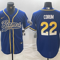 Men's Los Angeles Rams Blake Corum #22 Royal Game Jersey1