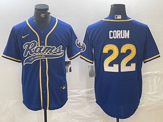 Men's Los Angeles Rams Blake Corum #22 Royal Game Jersey1