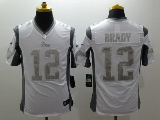 Men's New England Patriots Tom Brady #12 White Authentic Game Jersey1