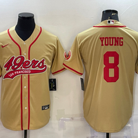 Men's San Francisco 49ers Steve Young #8 Gold Game Jersey1 Joint Edition